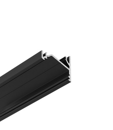 2m aluprofil CORNER16.V2 AC-6/TY - Sort anodiseret, hjørne, LED skinne