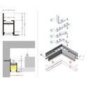 2m aluprofil FRAME14 BC/Q - Ubehandlet aluminium, indspartling, LED skinne