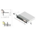 1m aluprofil GLOW12 DOWN A1C - Ubehandlet aluminium, indspartling, LED skinne