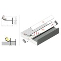 2m aluprofil GLOW12 UP A1C - Ubehandlet aluminium, indspartling, LED skinne