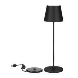 Bordlamper V-Tac opladelig bordlampe, trådløs - Sort, IP54 udendørs bordlampe, touch dæmpbar, model mini