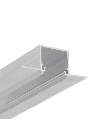 1m aluprofil LINEA-IN20 TRIMLESS EE7F - Ubehandlet aluminium, indspartling, LED skinne