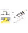 1m aluprofil LINEA-IN20 TRIMLESS EE7F - Ubehandlet aluminium, indspartling, LED skinne