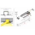 2m aluprofil LINEA-IN20 TRIMLESS EE7F - Anodiseret, indspartling, LED skinne