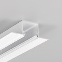2m aluprofil LINEA-IN20 TRIMLESS EE7F - Hvid lakeret, indspartling, LED skinne