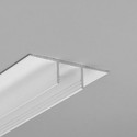 2m aluprofil PLANE14 IN BC3 - Hvid lakeret, indspartling, LED skinne