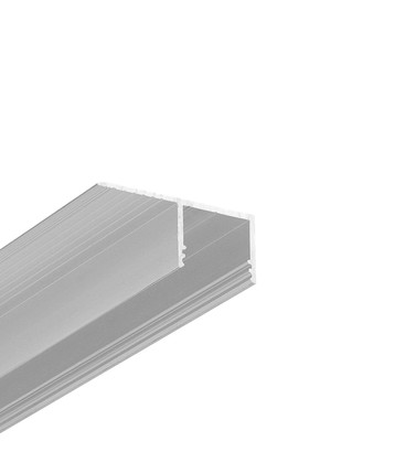 2m aluprofil PLANE14 SIDE BC3 - Ubehandlet aluminium, indspartling, LED skinne
