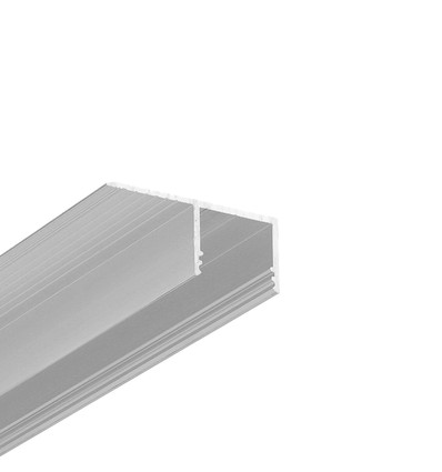 2m aluprofil PLANE14 SIDE BC3 - Ubehandlet aluminium, indspartling, LED skinne