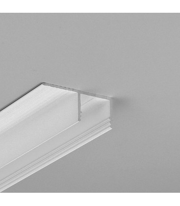 2m aluprofil PLANE14 SIDE BC3 - Hvid lakeret, indspartling, LED skinne