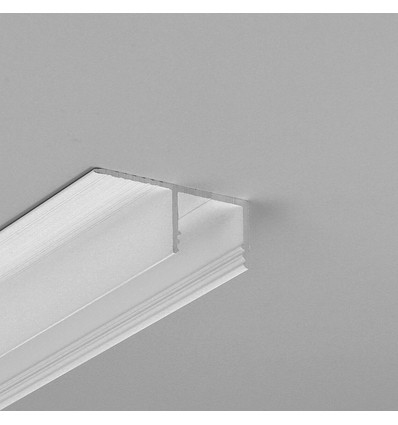 2m aluprofil PLANE14 SIDE BC3 - Hvid lakeret, indspartling, LED skinne