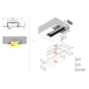 1m aluprofil VARIO30-04 ACDE-9 - Ubehandlet aluminium, indspartling, LED skinne