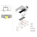 1m aluprofil VARIO30-05 ACDE-9 - Ubehandlet aluminium, indspartling, LED skinne