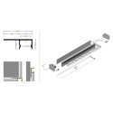 1m aluprofil UNI-TILE12 180DEG C PLUS - Anodiseret, fliseprofil, LED skinne