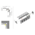 1m aluprofil UNI-TILE12 90DEG C PLUS - Anodiseret, fliseprofil, LED skinne