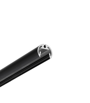 2m aluprofil PEN12 CJ - Sort lakeret