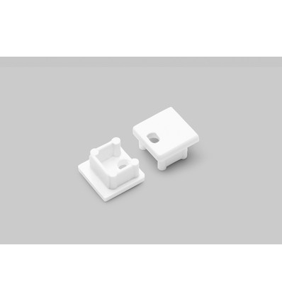 1 stk. Endestykke SMART10 - Med hul, hvid