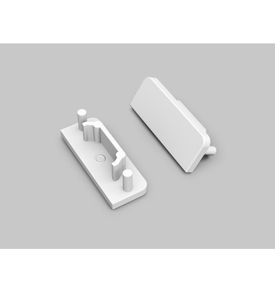 1 stk. Endestykke SURFACE14 GEN2 - Hvid