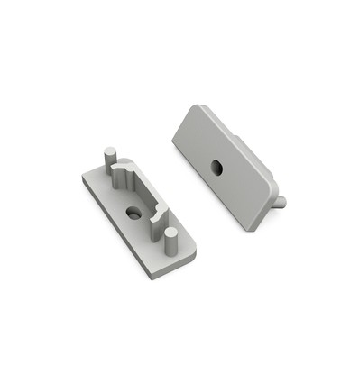 1 stk. Endestykke SURFACE14 GEN2 - Med hul, grå