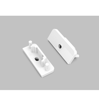 1 stk. Endestykke SURFACE14 GEN2 - Med hul, hvid