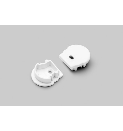 1 stk. Endestykke UNI12 D - Med hul, hvid
