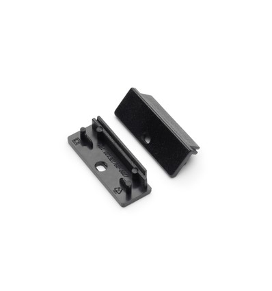 1 stk. Endestykke WIDE24 - Med hul, sort