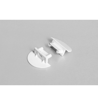 1 stk. Endestykke BEGTIN12 GEN2 - Med hul, hvid