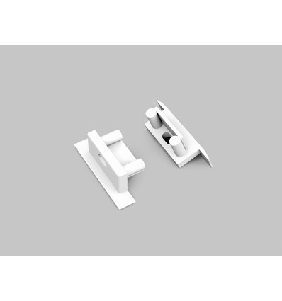 1 stk. Endestykke BEGTIN12 GEN2 SQ - Med hul, hvid