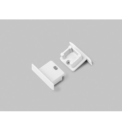 1 stk. Endestykke SMART-IN10 - Med hul, hvid