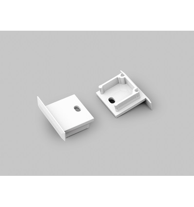 1 stk. Endestykke SMART-IN16-BC3 - Med hul, hvid