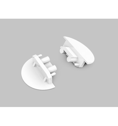 1 stk. Endestykke GROOVE10 GEN2 - Med hul, hvid