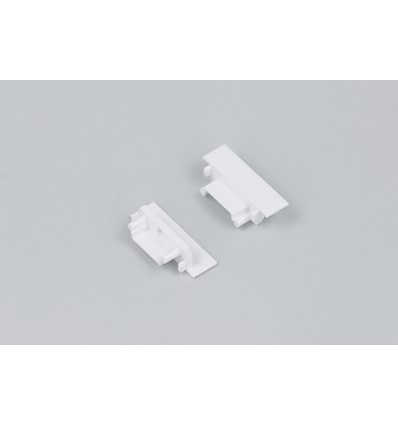 1 stk. Endestykke GROOVE14.V2 - Med hul, hvid