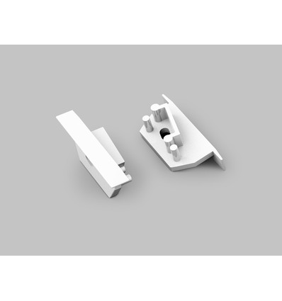 1 stk. Endestykke DIAGONAL14 - Med hul, hvid