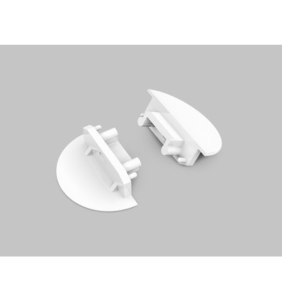 1 stk. Endestykke GROOVE14 GEN2 - Med hul, hvid