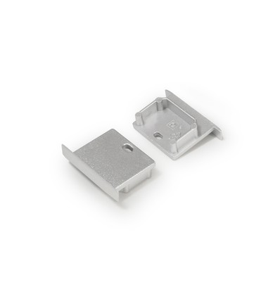 1 stk. Endestykke LINEA-IN20 - Med hul, sølvfarvet