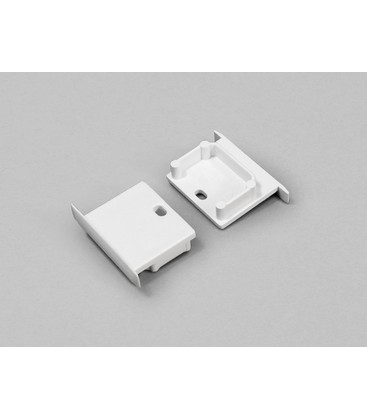 Endestykke LINEA-IN20 - Med hul, hvid