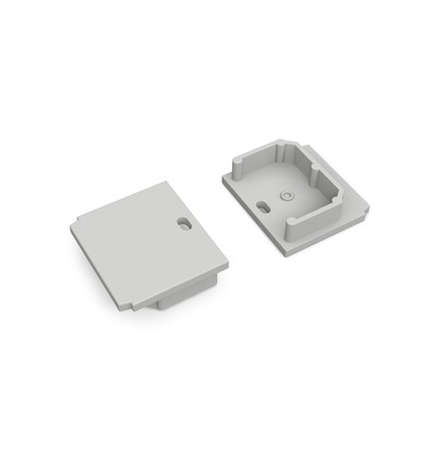 1 stk. Endestykke LINEA-IN20 TRIMLESS - Med hul, grå