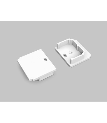 Endestykke LINEA-IN20 TRIMLESS - Med hul, hvid