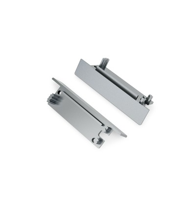 1 stk. Endestykke FLAT8 - Med hul, sølvfarvet