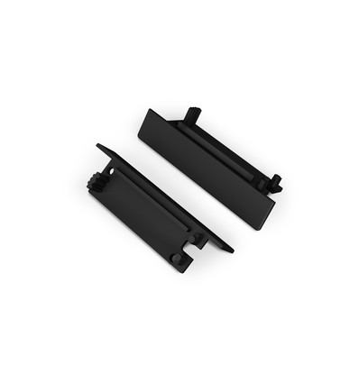 1 stk. Endestykke FLAT8 - Med hul, sort