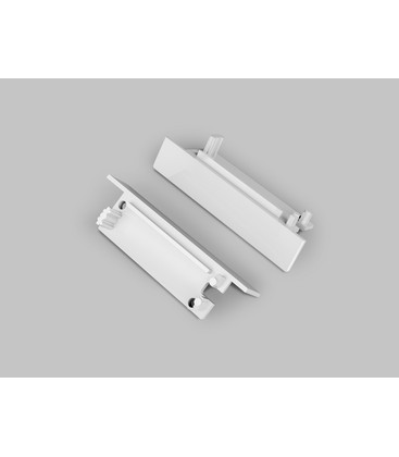 Endestykke FLAT8 - Med hul, hvid