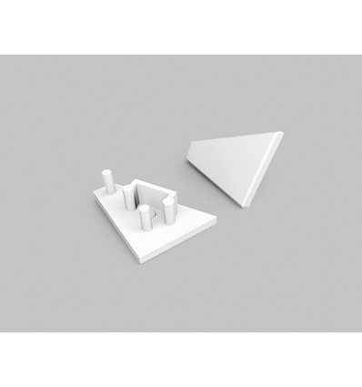 1 stk. Endestykke CORNER10 GEN2 - Hvid