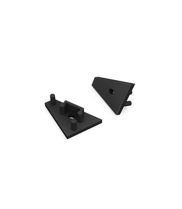 Endestykke CORNER10 GEN2 - Med hul, sort