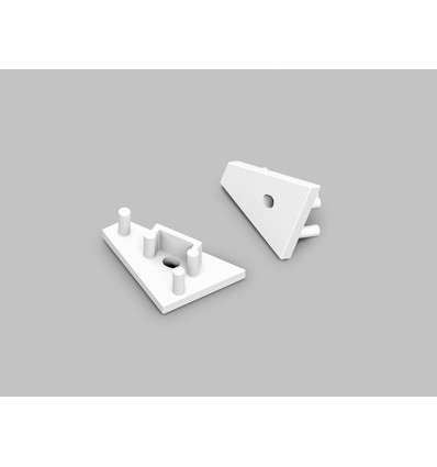 1 stk. Endestykke CORNER10 GEN2 - Med hul, hvid