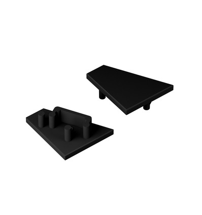 1 stk. Endestykke CORNER12.V2 - Sort
