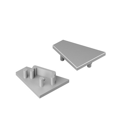 1 stk. Endestykke CORNER12.V2 - Sølvfarvet