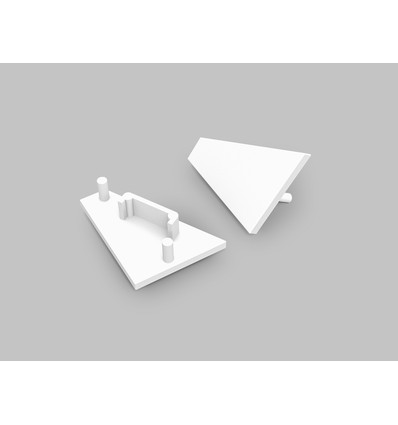 1 stk. Endestykke CORNER14 GEN2 - Hvid