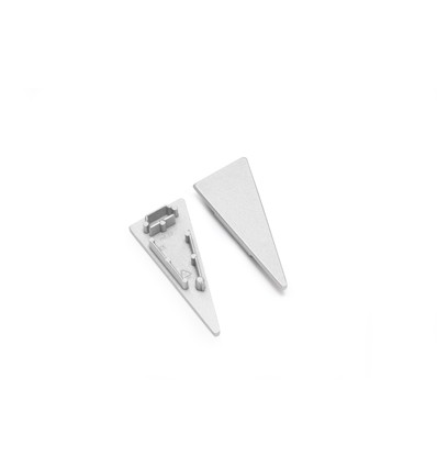 1 stk. Endestykke WALLE12 - Sølvfarvet