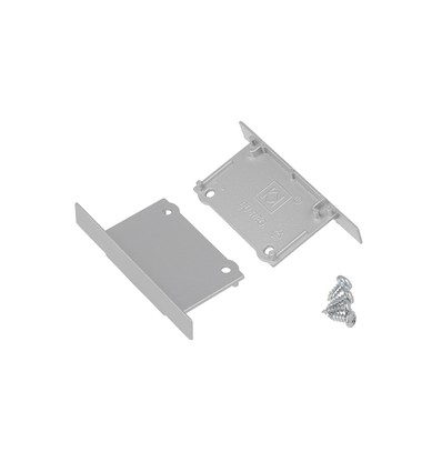 1 stk. Endestykke PHIL RECESSED - Sølvfarvet