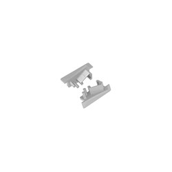 Alu / PVC profiler Endestykke DIAGONAL10 - Med hul, sølvfarvet