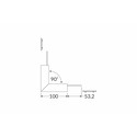 Profilsamler VARIO30-02 90DEG -  op / ned, anodiseret